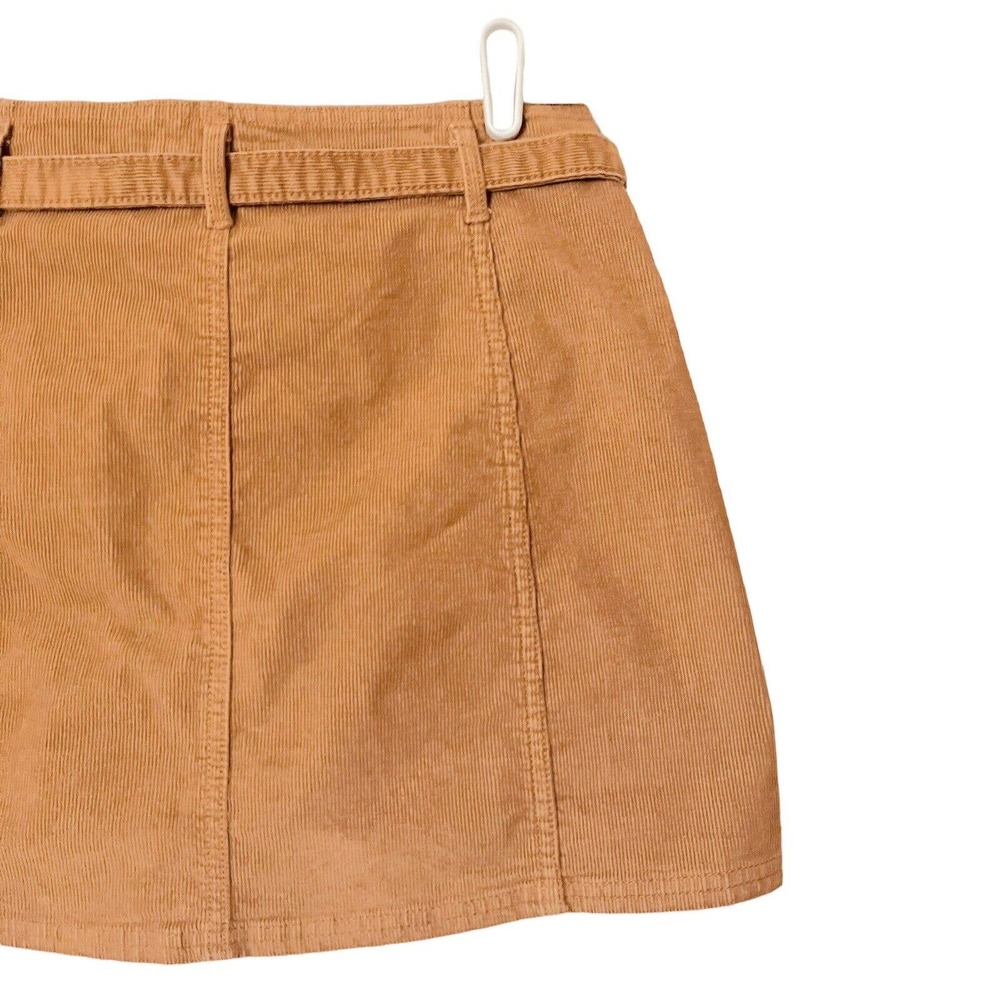 American Eagle Super Stretch High Rise A-Line Button Front Corduroy Skirt Size 4 - Picture 4 of 11